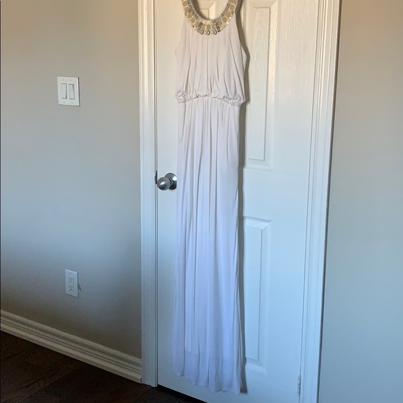 BCBG long white jersey knit dress - Picture 4 of 8